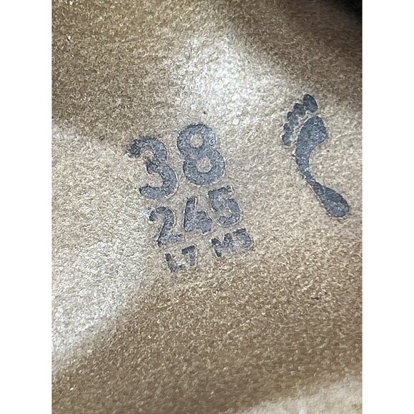 Birkenstock Arizona Womens Leather Sandals EU38 US7 Silver Metallic Double Strap - Picture 4 of 8